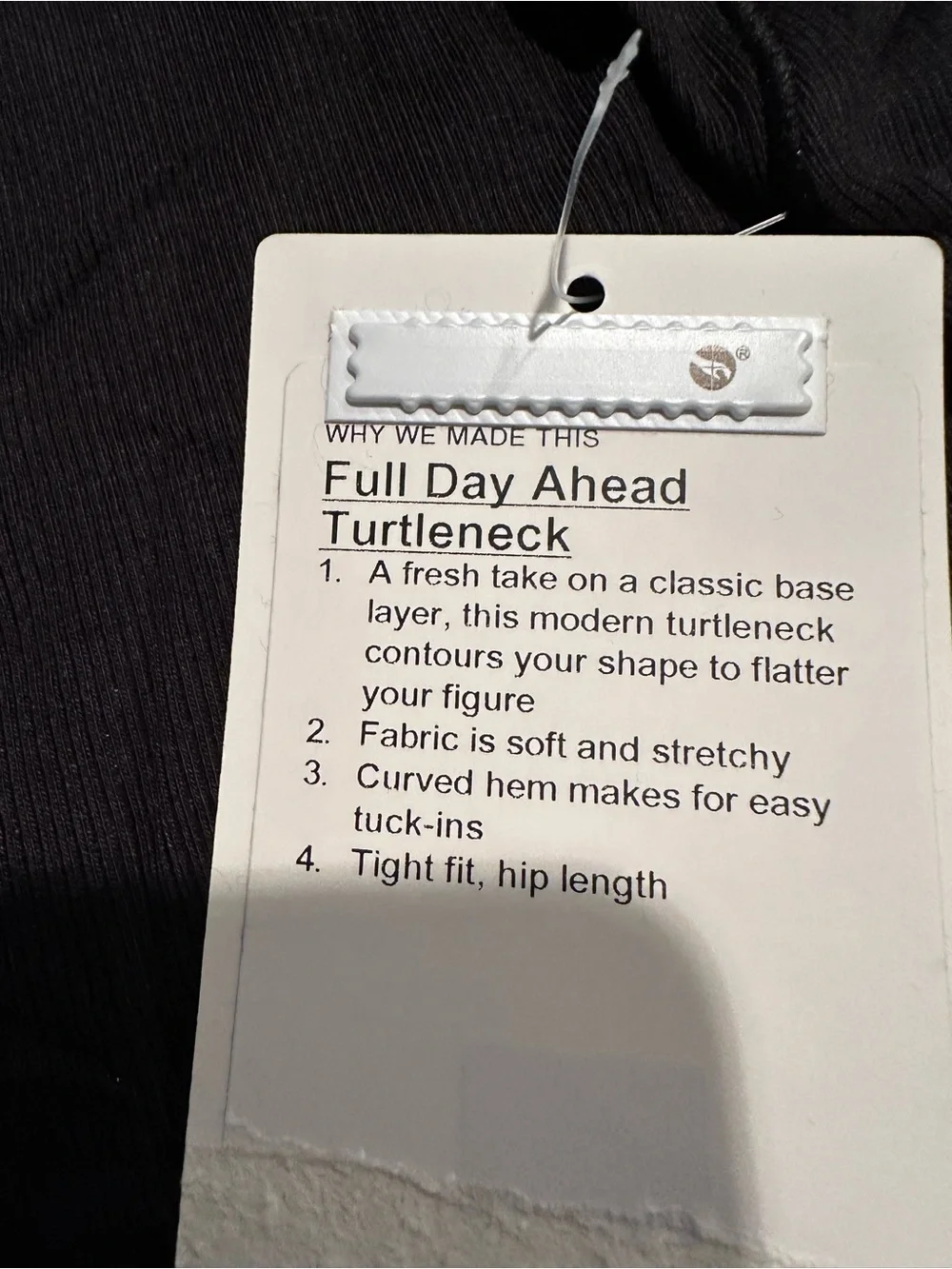 NWT Lululemon Black Full Day Along Long Sleeve